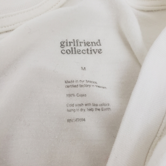 Girlfriend Collective Tee Long Sleeve Shirt Basics White T Shirt size Medium - Picture 2 of 4
